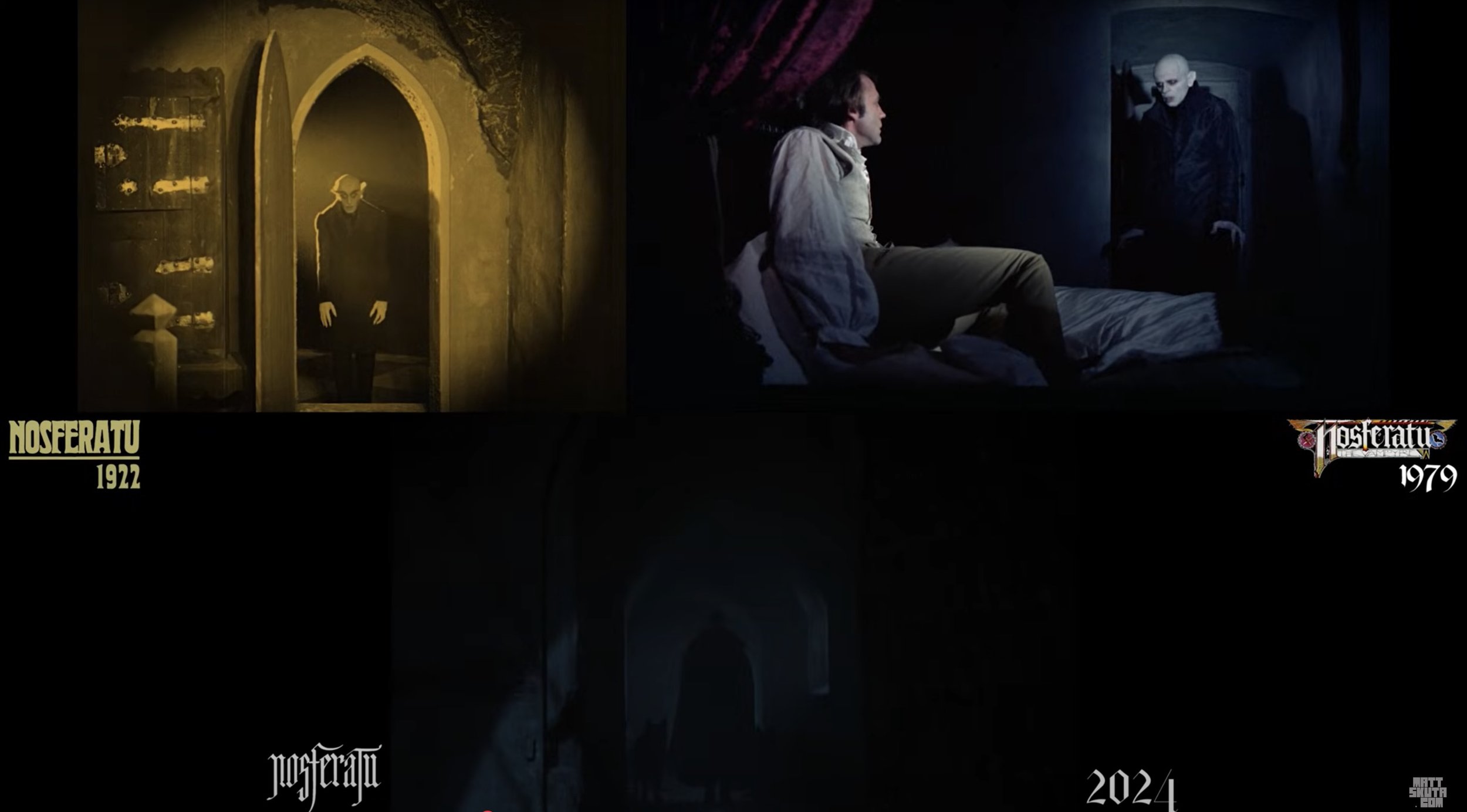 A side-by by by-BY Shot-for-for-for all three versions of Nosferatu